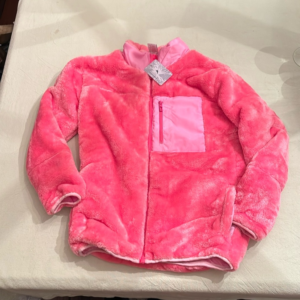 Tommy Bahama Pink Full Zip Fleece Jacket size XL 14